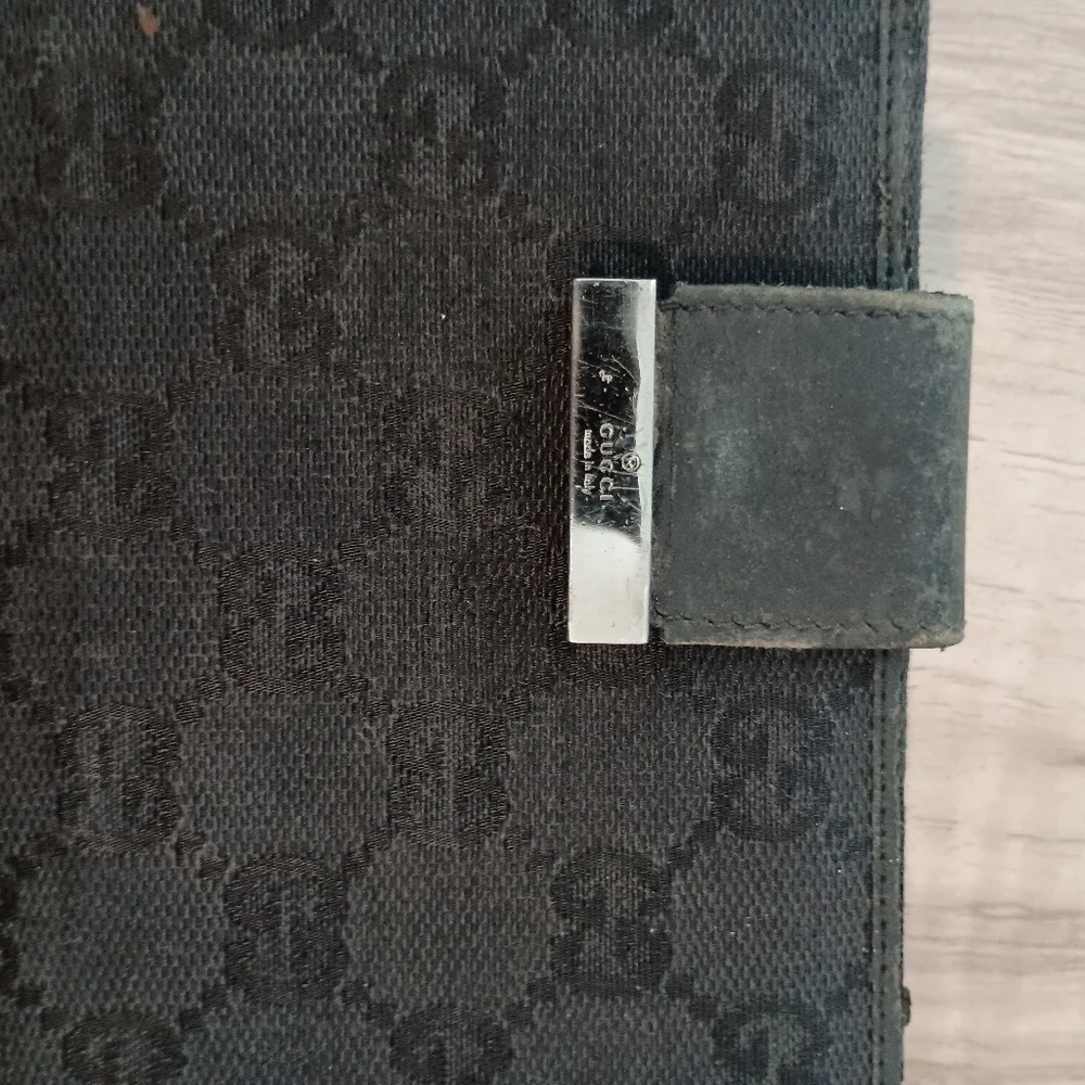 Authentic Gucci Denim Black GG Supreme Long Wallet
